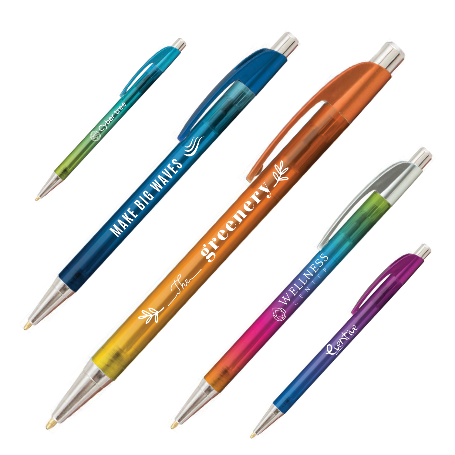 Top Flight Slim Ombre Plastic Pen (Full Color Imprint) 3