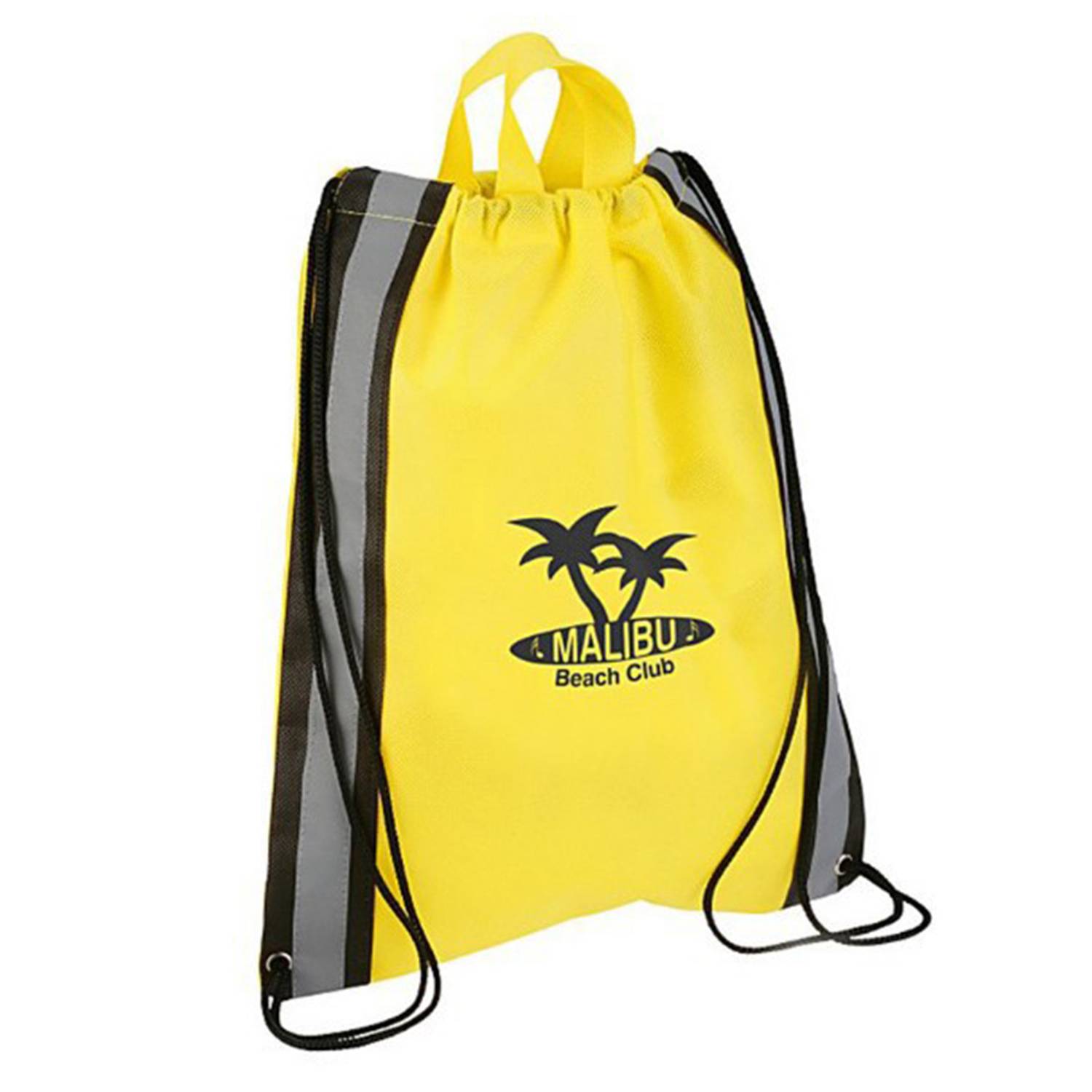 Custom Small Nylon Reflective Sports Drawstring Backpack 2