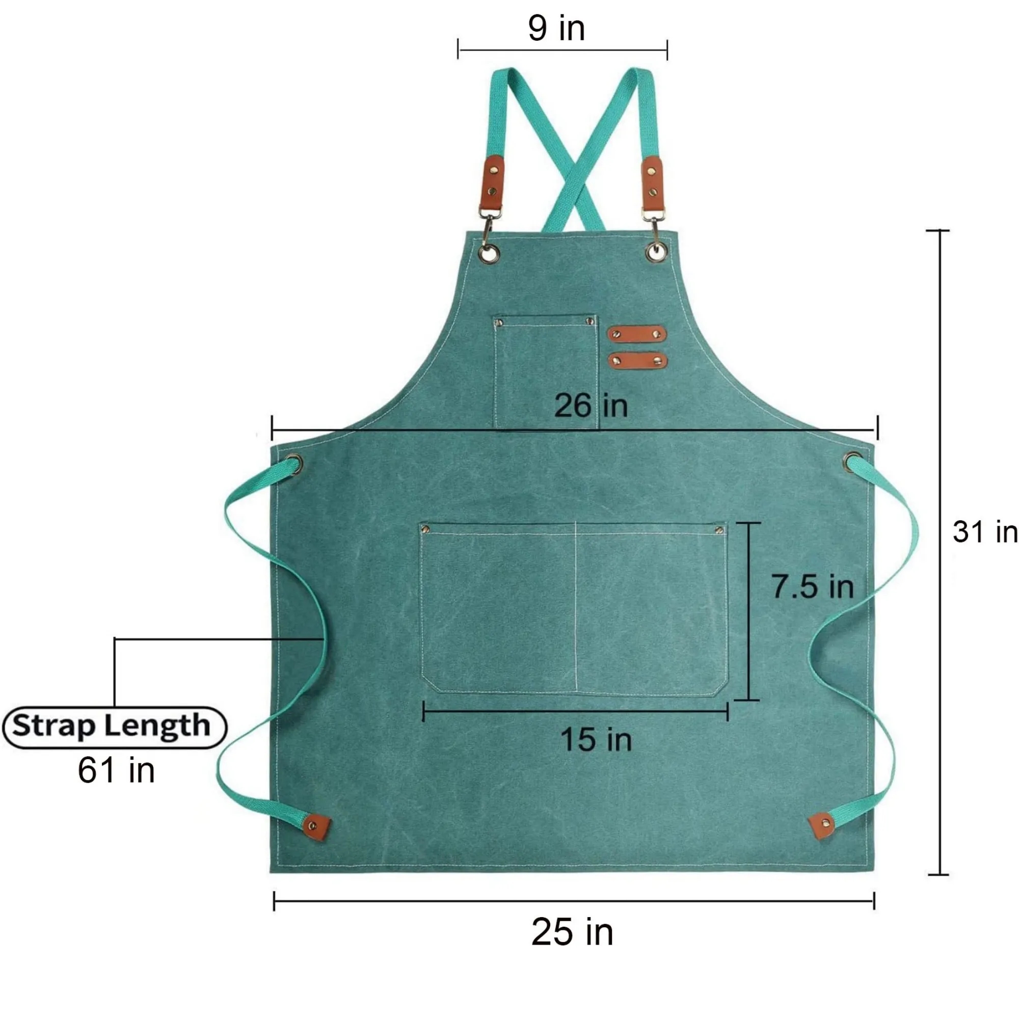 Cotton Canvas Cross Back Heavy Duty Adjustable Work Apron 11