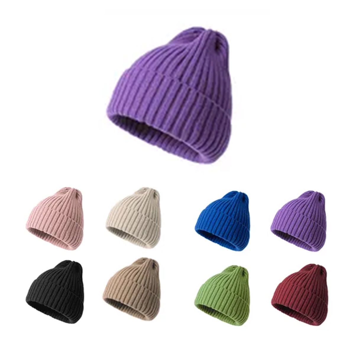 MOQ50 Elastic Knitted Beanie 2