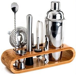 10-Piece Bar Tool Set With Bamboo Stand 2