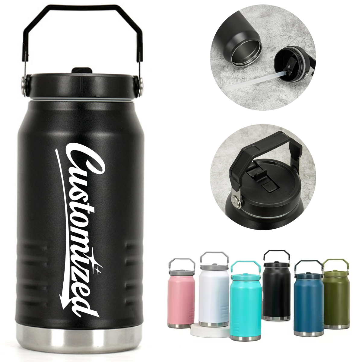 40oz Large Insulated Water Bottle, custom water bottle with logo imprint 9