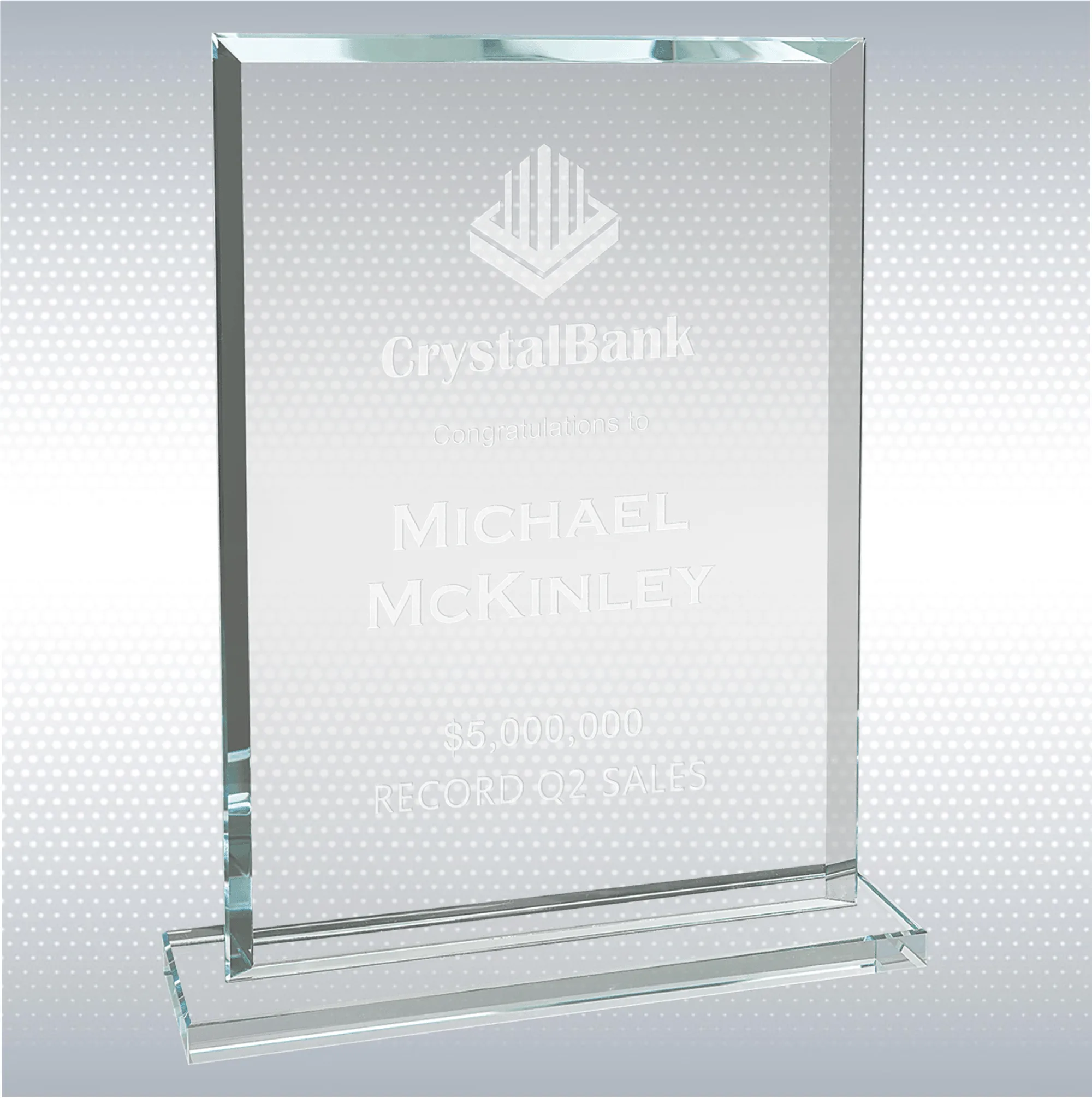 Rectangle Clear Glass Award 8