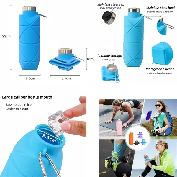 23 oz Reusable Collapsible Water Bottle Eco-Friendly Design 12