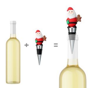 Adorable Santa Claus PVC Wine Cork Bottle Stopper 8