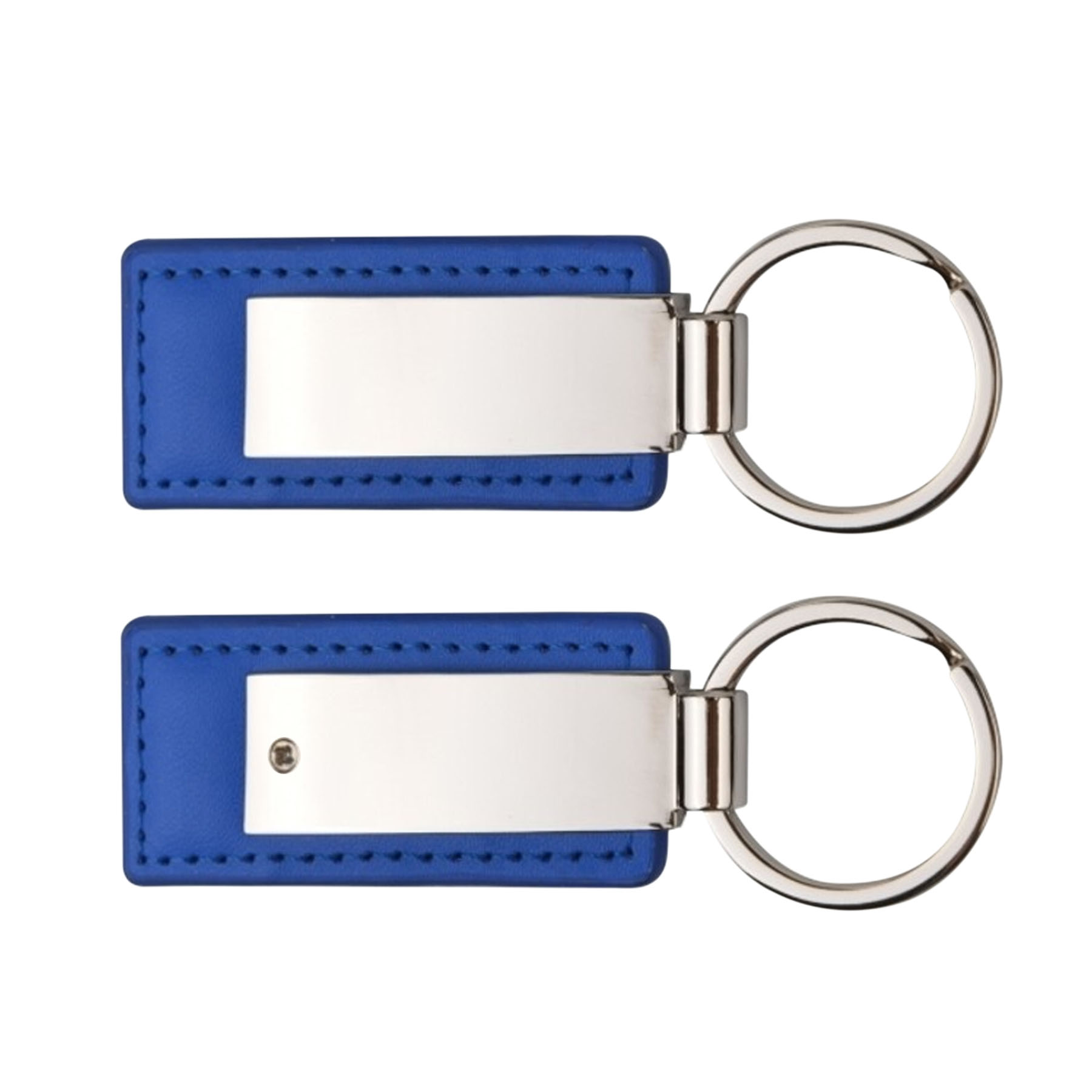 Leatherette with Rectangular Metal Shiny Key Tag 6
