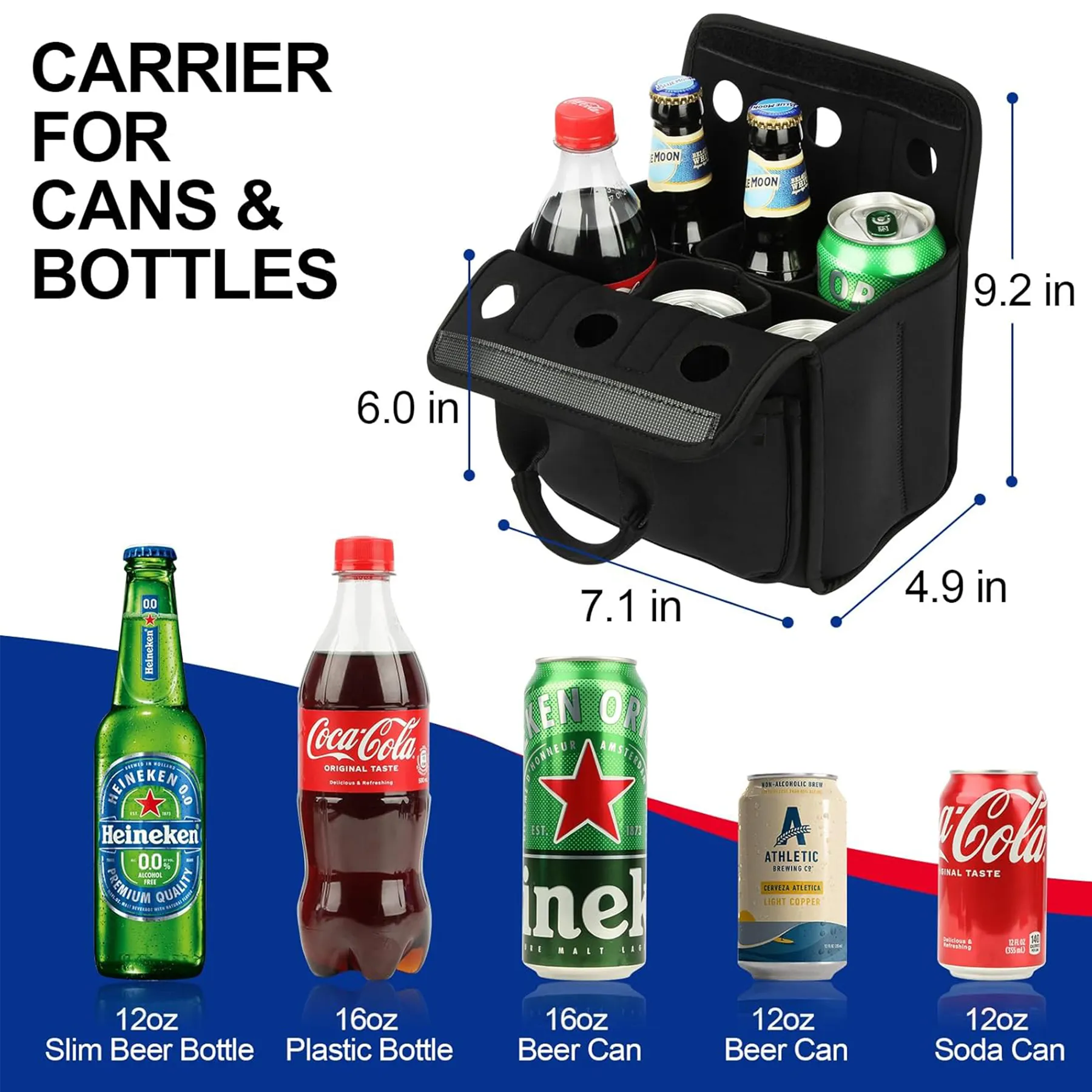6 Pack Insulated Neoprene Bottle Cooler Bag 3