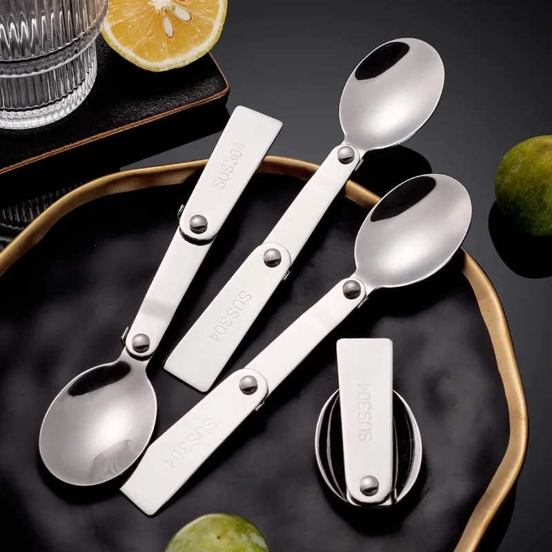 Customized stainless steel folding spoon 3