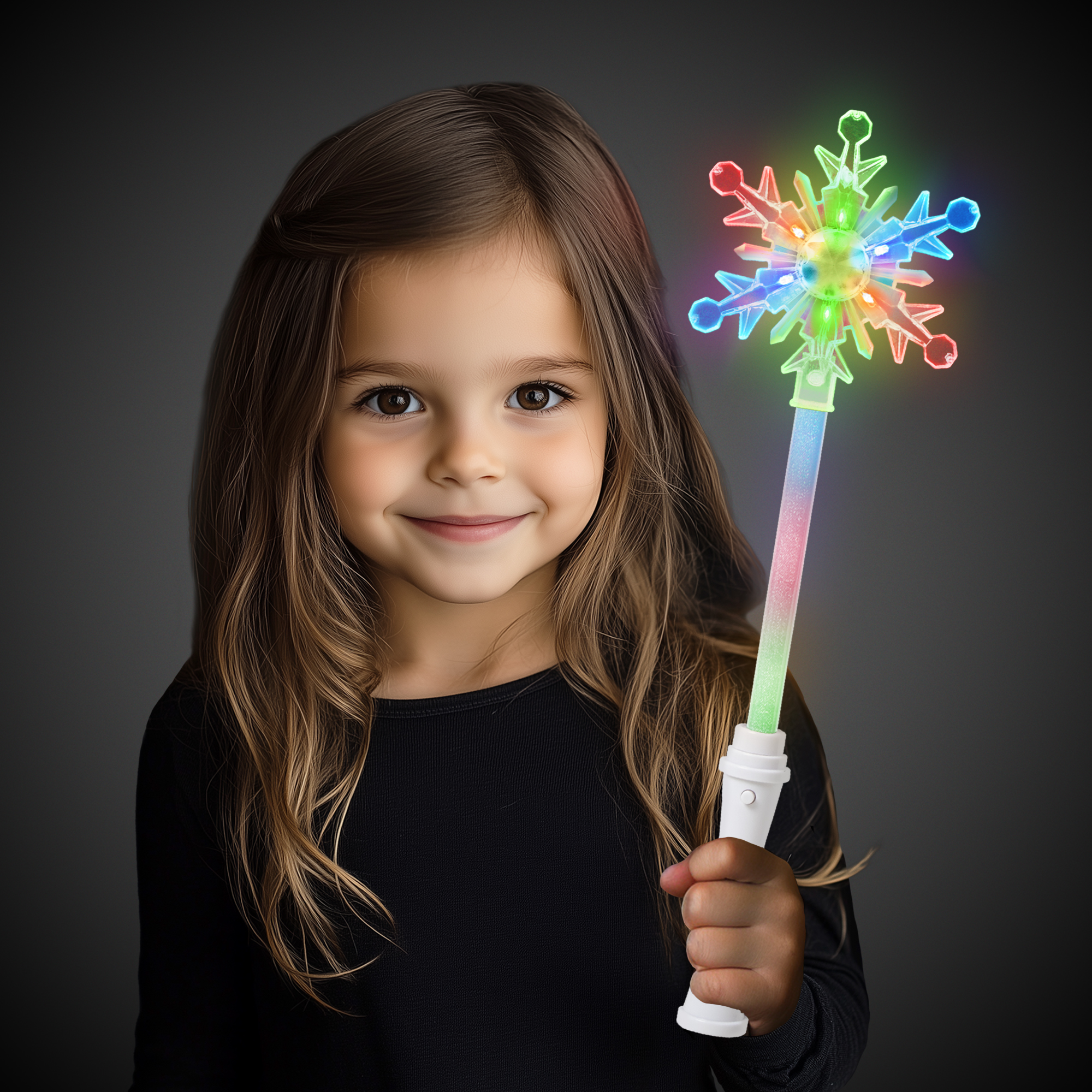 15" Light Up LED Glow Snowflake Wand 4