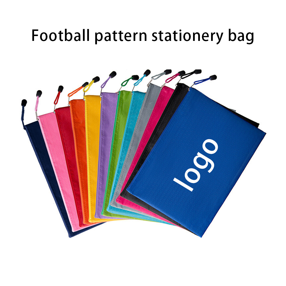A4 football-patterned waterproof polyester fabric zipper bag 2
