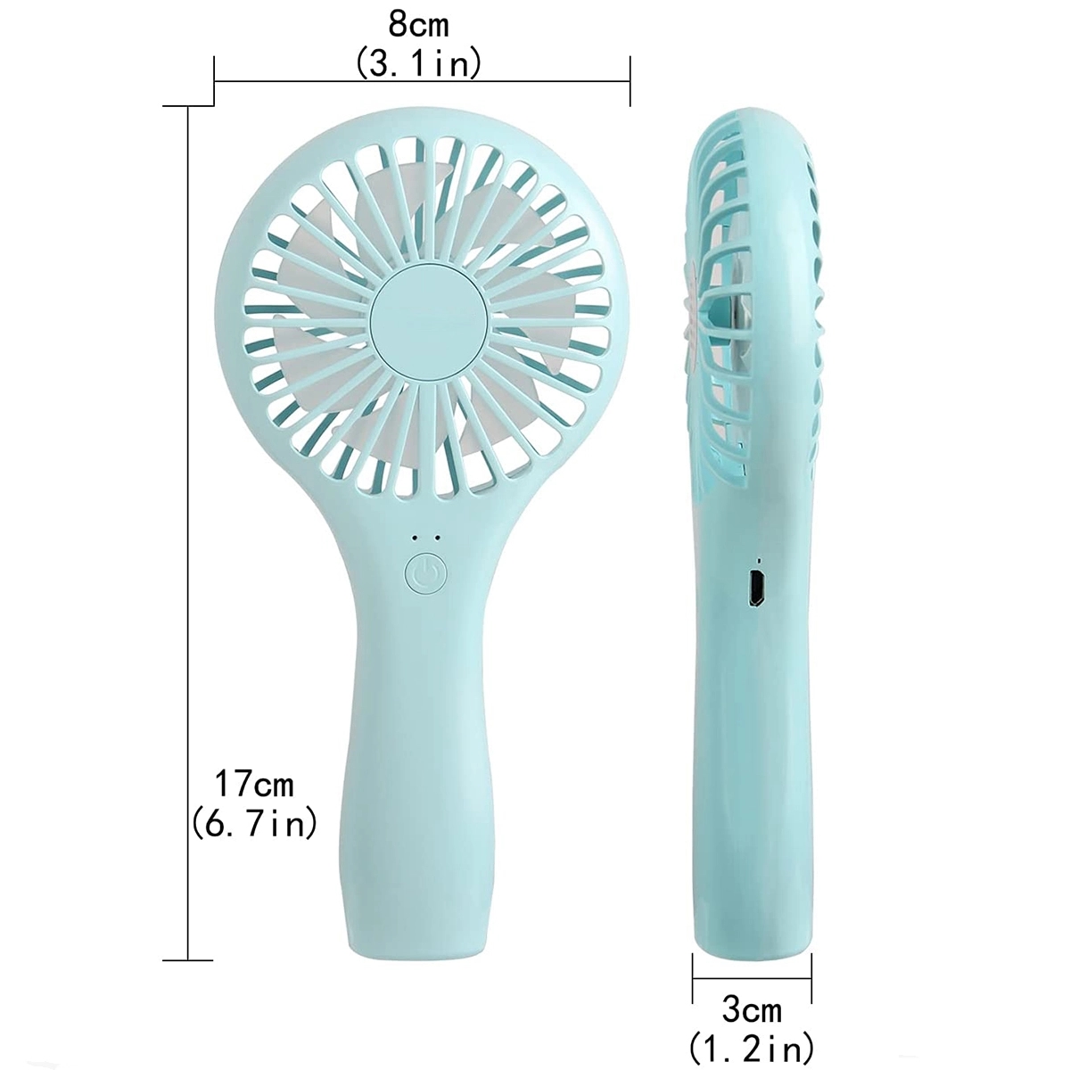 1200Mah Mini Portable Usb Rechargeable Handheld Fan 3