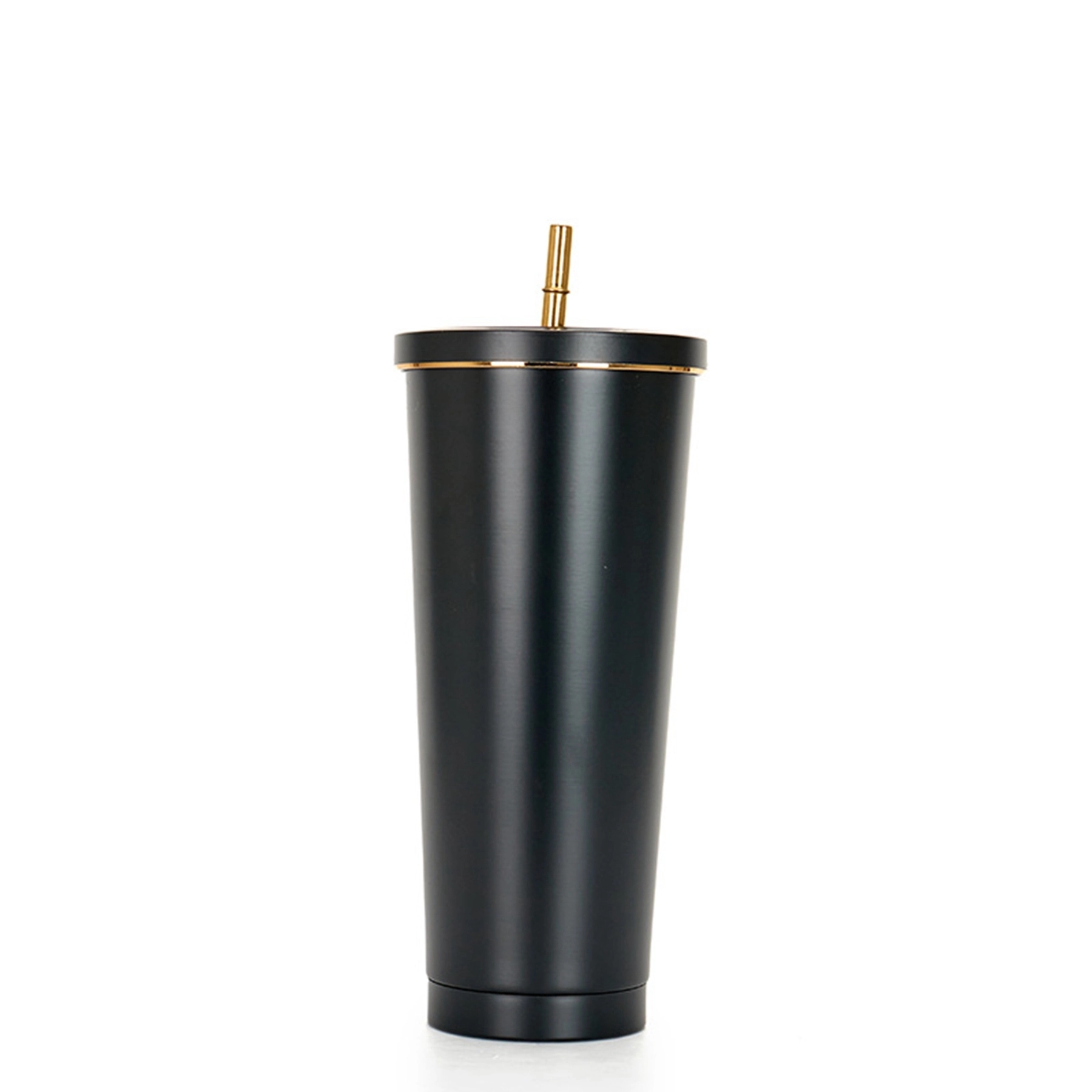 25 Oz. Double Wall Gold Edge Tumbler With Straw & Lid 11