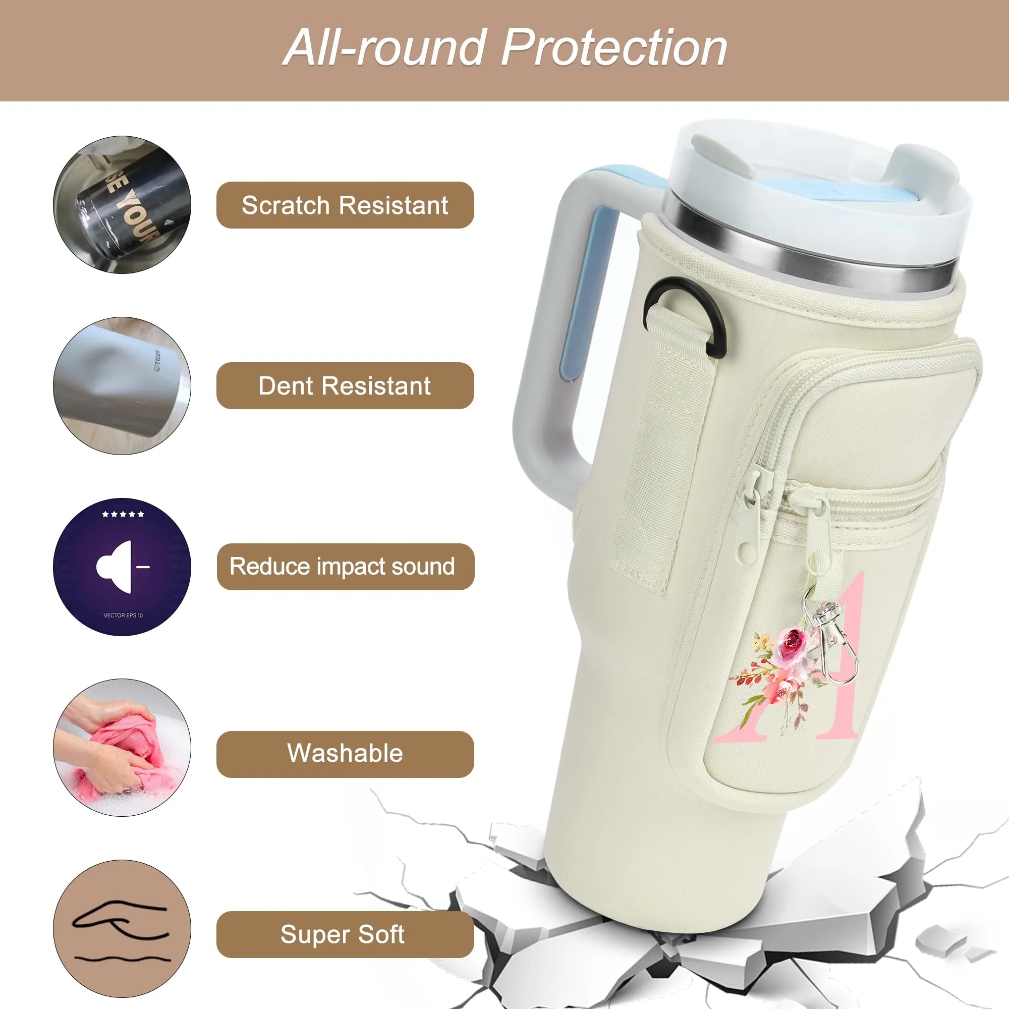Water Bottle Carrier Bag for Stanley 40 oz Tumbler 4