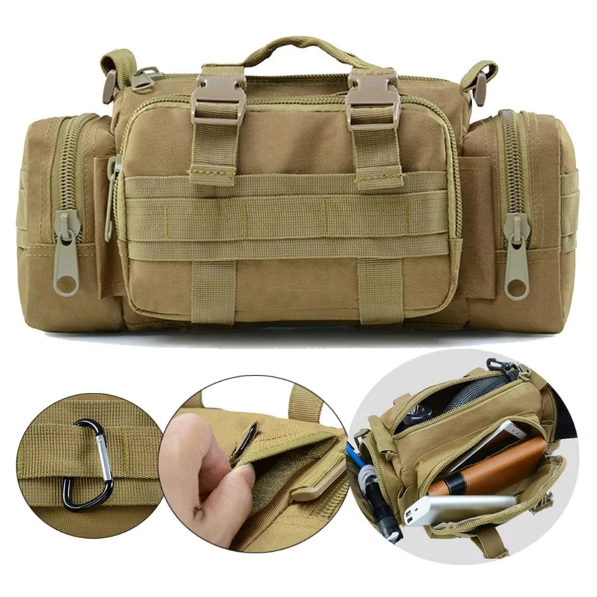 Tactical MOLLE Outdoor Waist Crossbody Sling Bag Pack 5