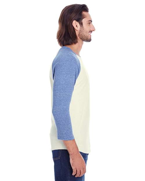 Unisex Triblend Three-Quarter Sleeve Raglan T-Shirt - 302G 40