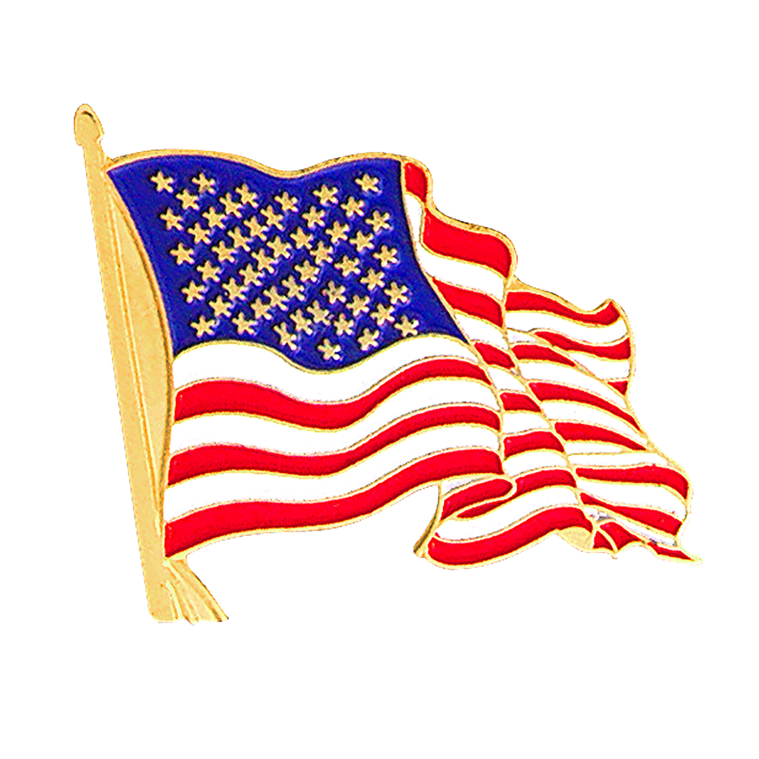 American Flag Die Struck Patriotic Lapel Pin 1