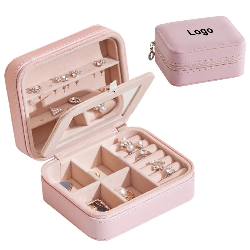 Travel Jewelry Case with Mirror for Women 4