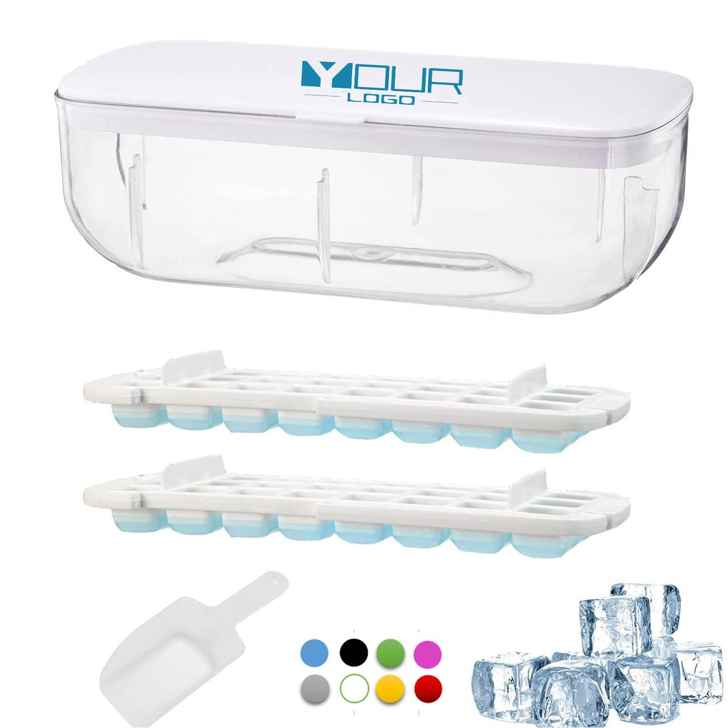 Double Ice Cube Trays With Lid And Container 2