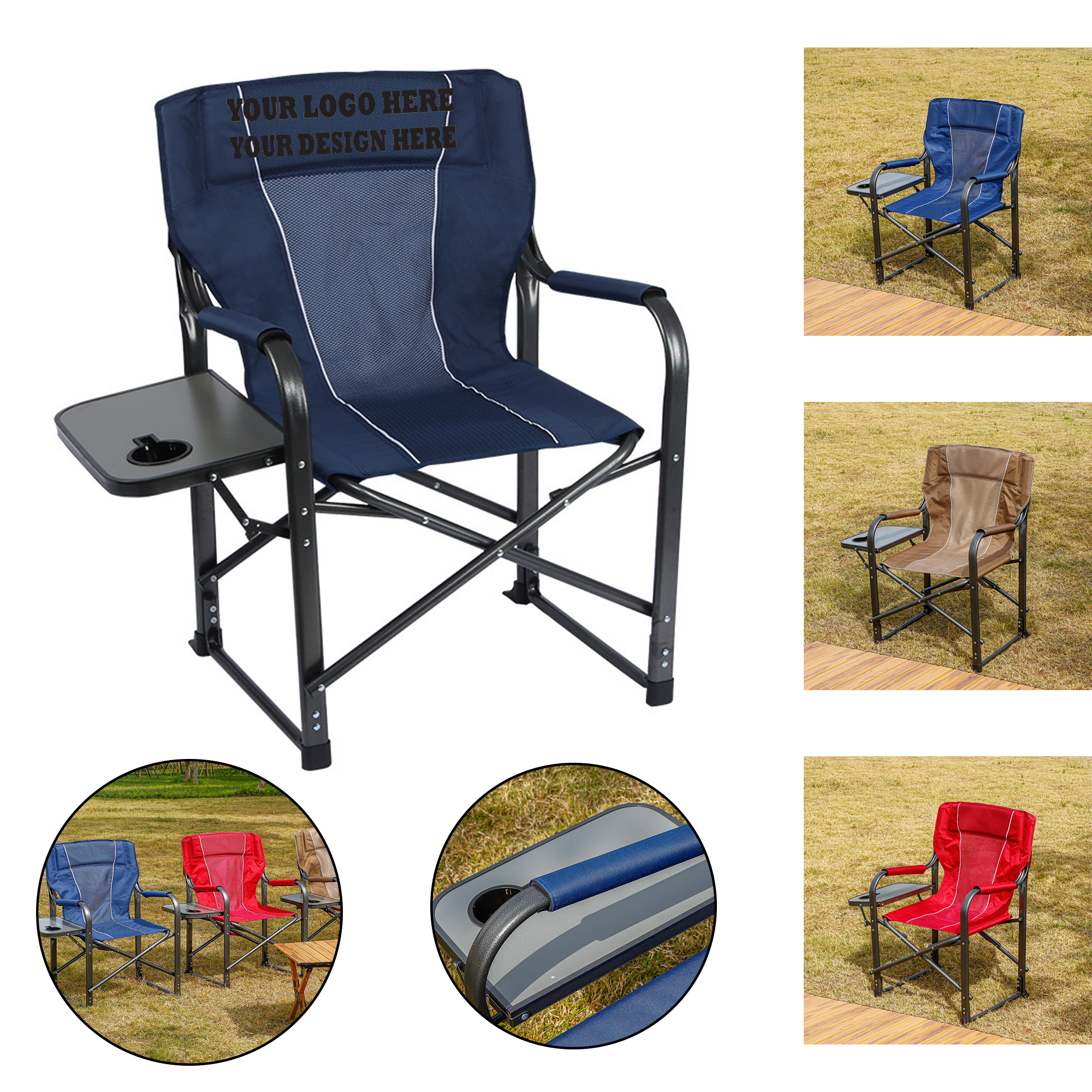 Oversized Folding Director's Chair with Table (Upgraded Version) 1