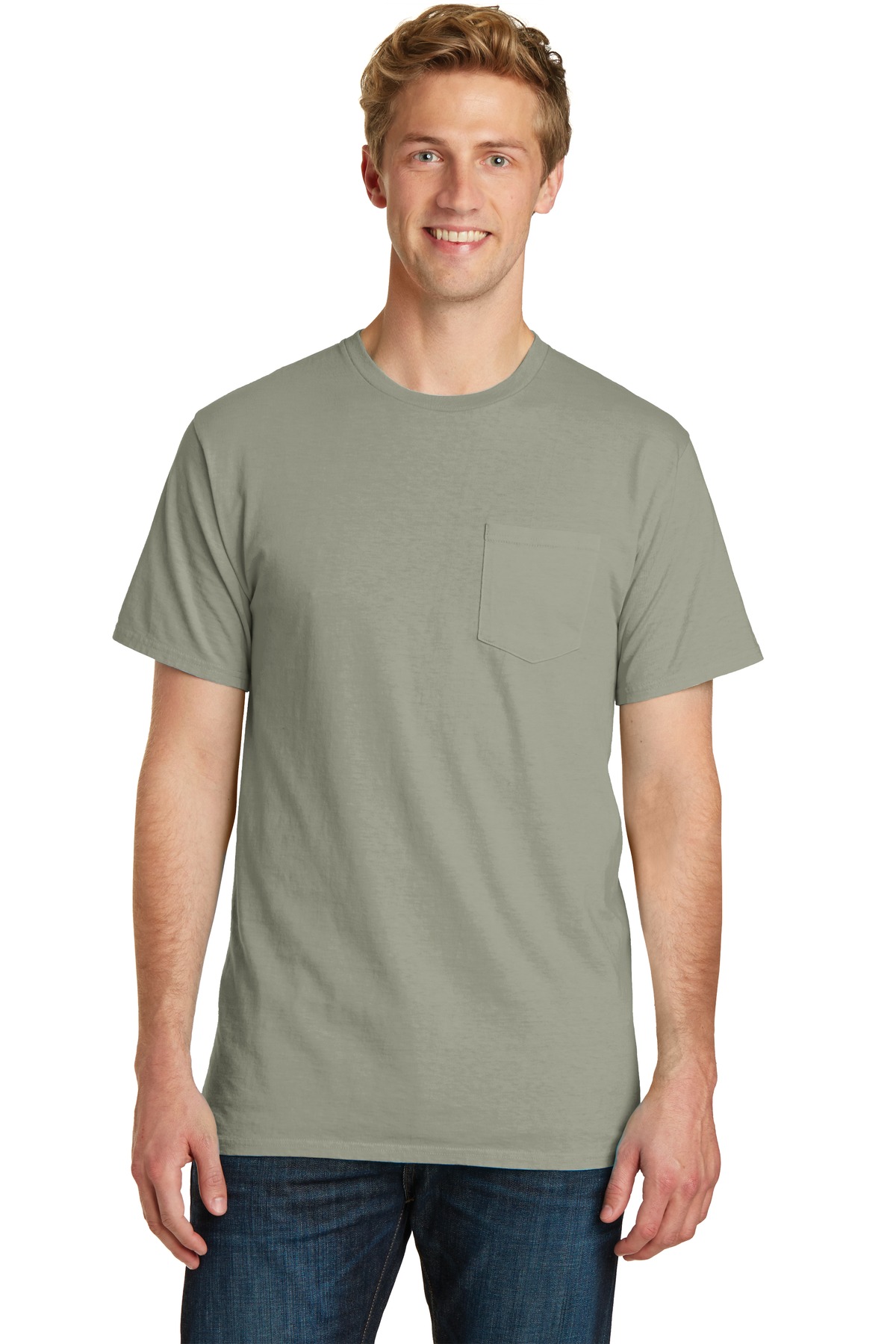 Port & Co Beach Wash Garment-Dyed Pocket Tee. PC099P 4