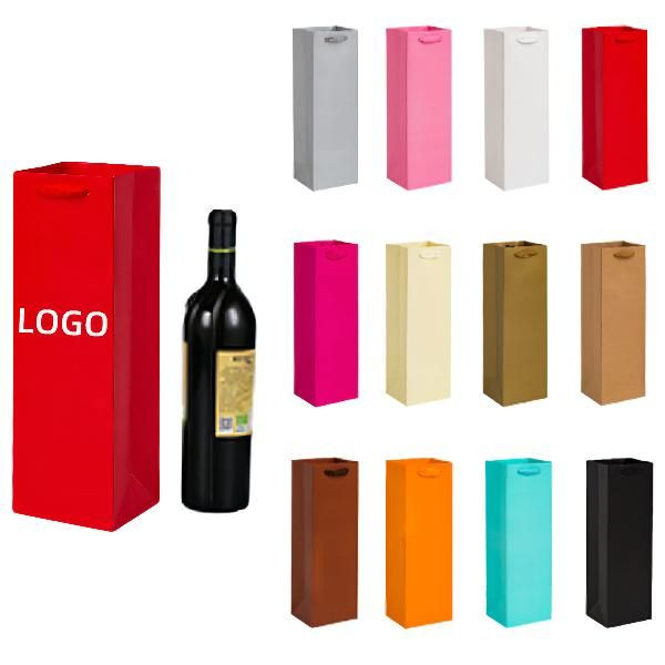 Single Paper Wine Bottle Tote Bag 1