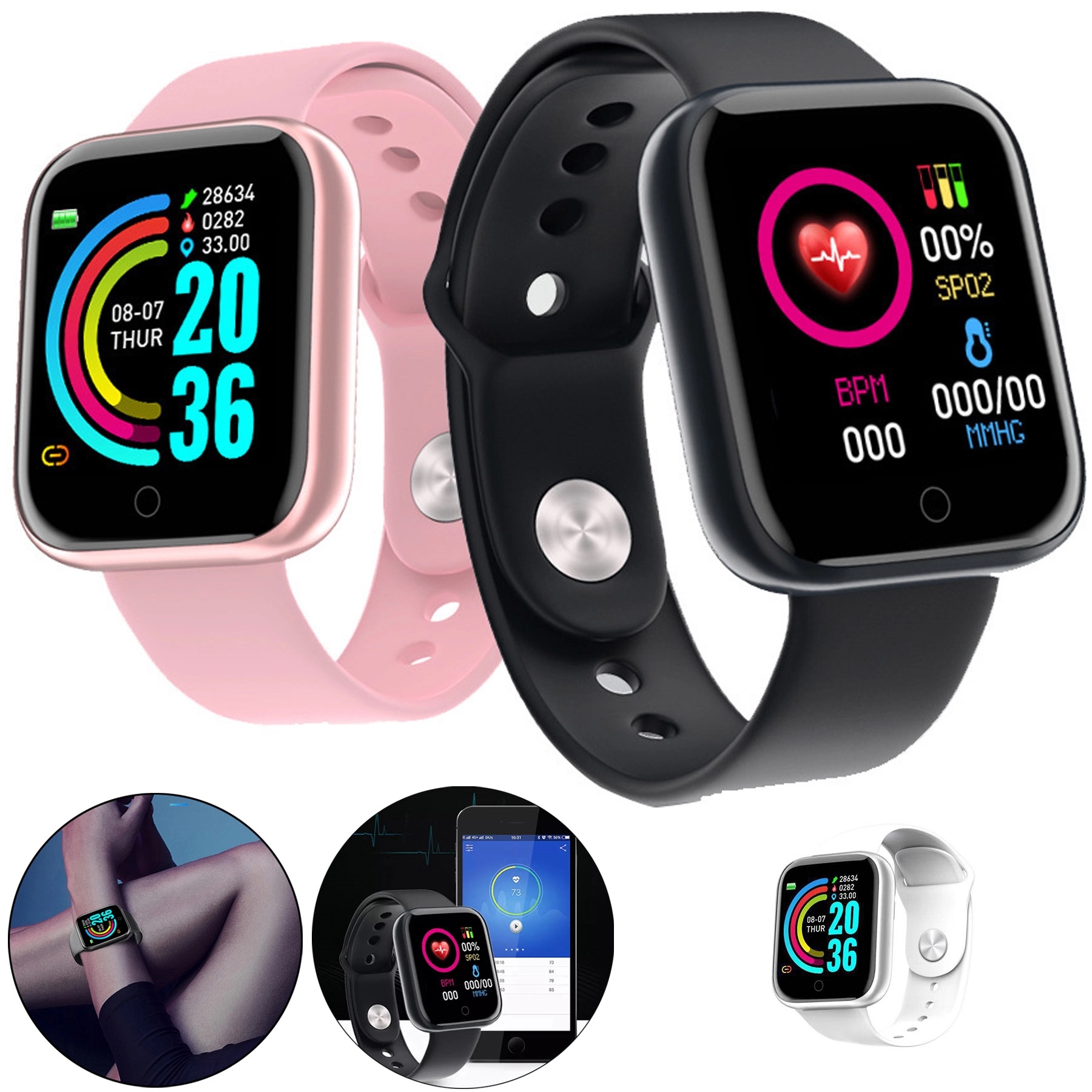 Smartwatch With Heart Rate Blood Pressure Monitor 1