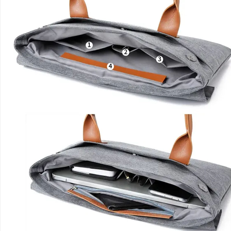 Canvas Laptop Bag With Leather Handles 6