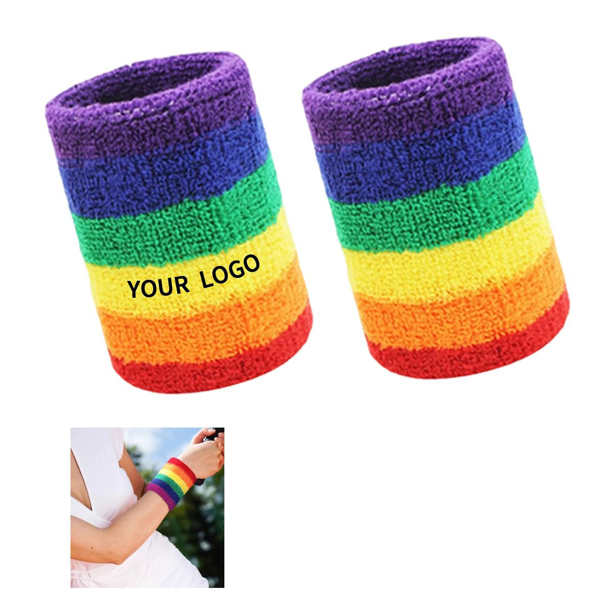 Absorbent Rainbow Band for Wrist Support 2