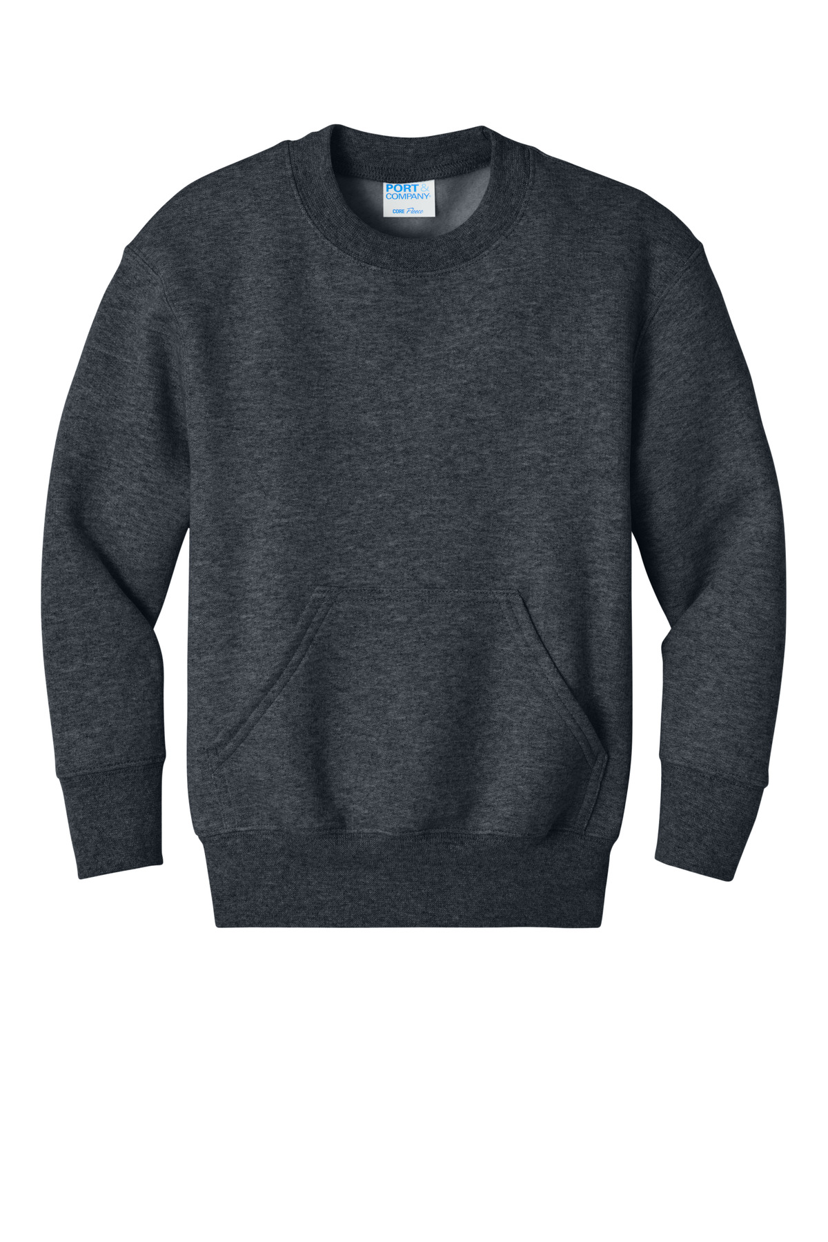 Port & Co Youth Core Fleece Crewneck Pocket Sweatshirt PC78YPKT 9