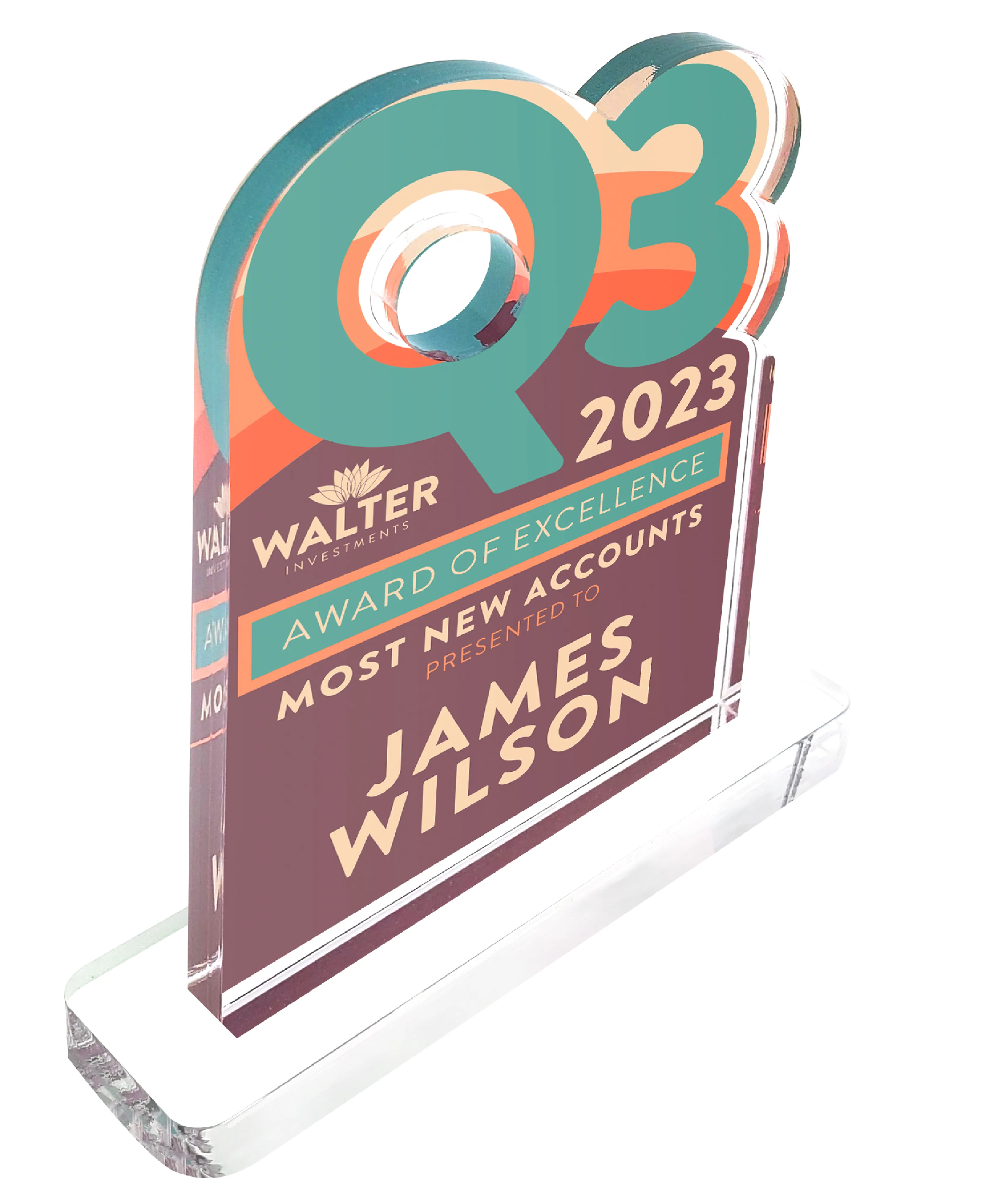 1/2" Custom Ultra Vivid Color Acrylic Awards