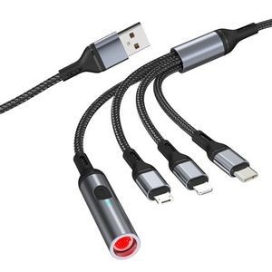 4 in 1 Car Charge Cable With Multiple Connectors Aluminum Alloy Design 8