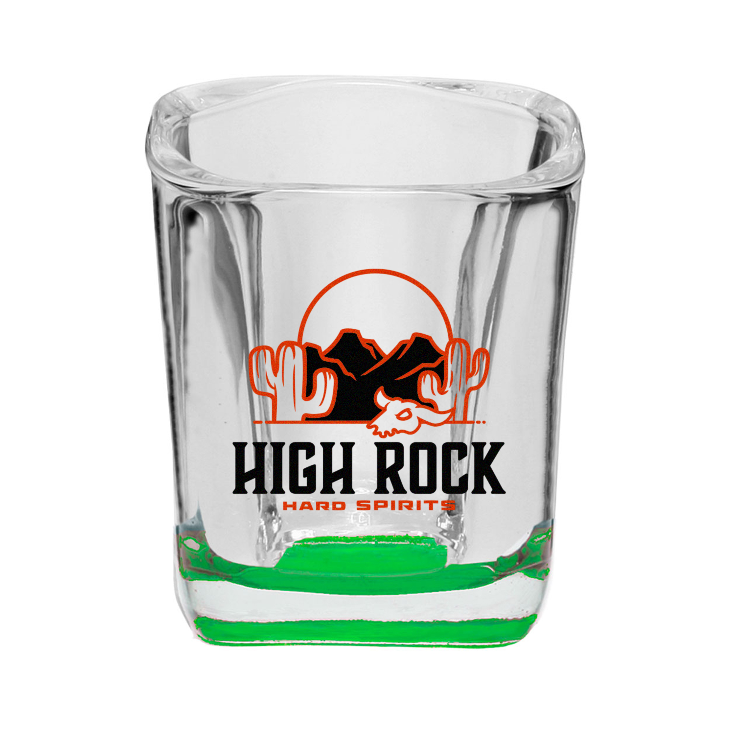 2 oz. Rounded Square Shot Glass (2 Color Imprint) 3