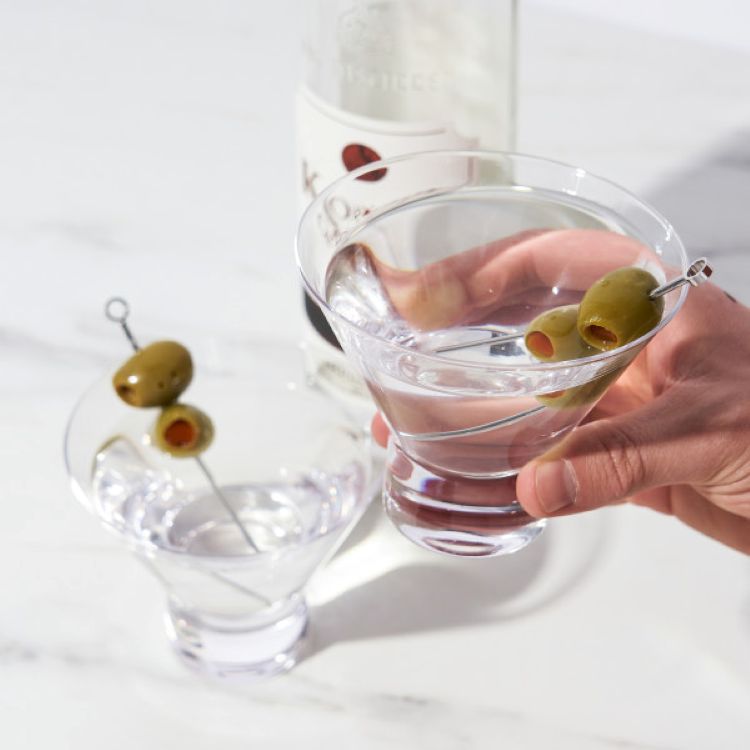 Viski® Raye Heavy Base Crystal Martini Glass, set of 2 11