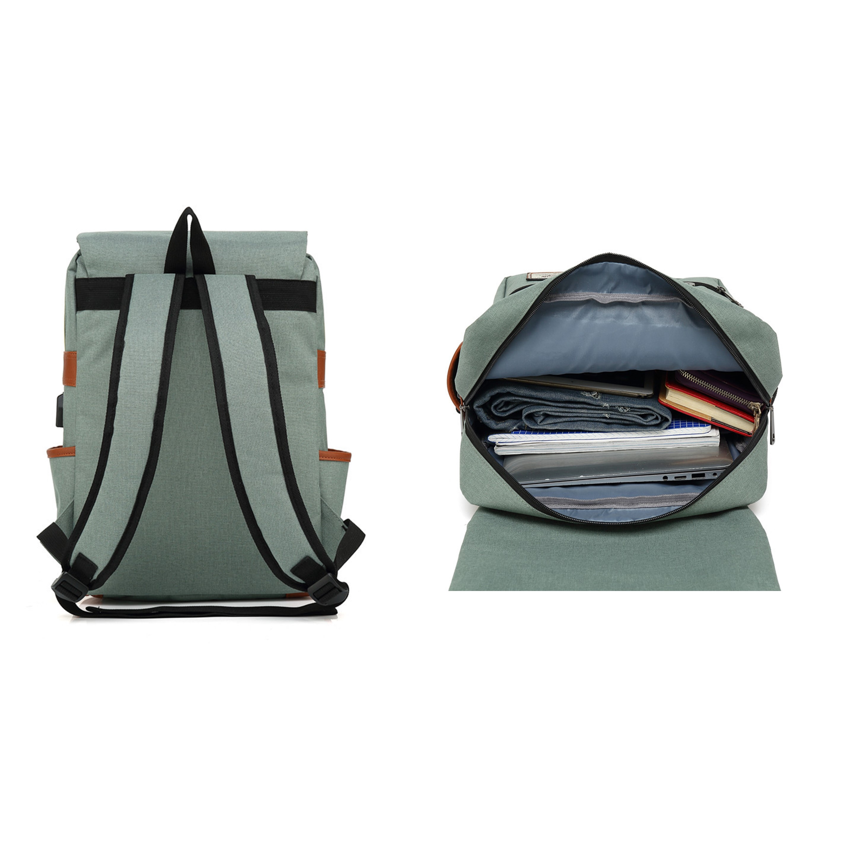 Vintage Laptop Backpack with Charging Port (direct import) 5