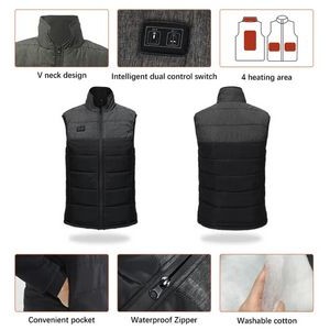 4 Areas Warming Heated Vest Electric USB Unisex 1