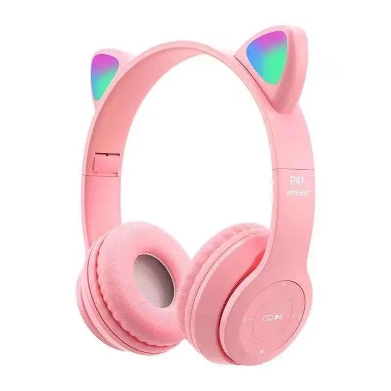 Headphones bluethooth 5.0 wireless game cat earphones 2