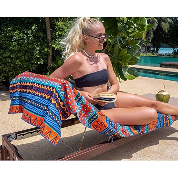 Full Color Imprint Quick Dry Micro Fiber Beach Blanket Towel 8
