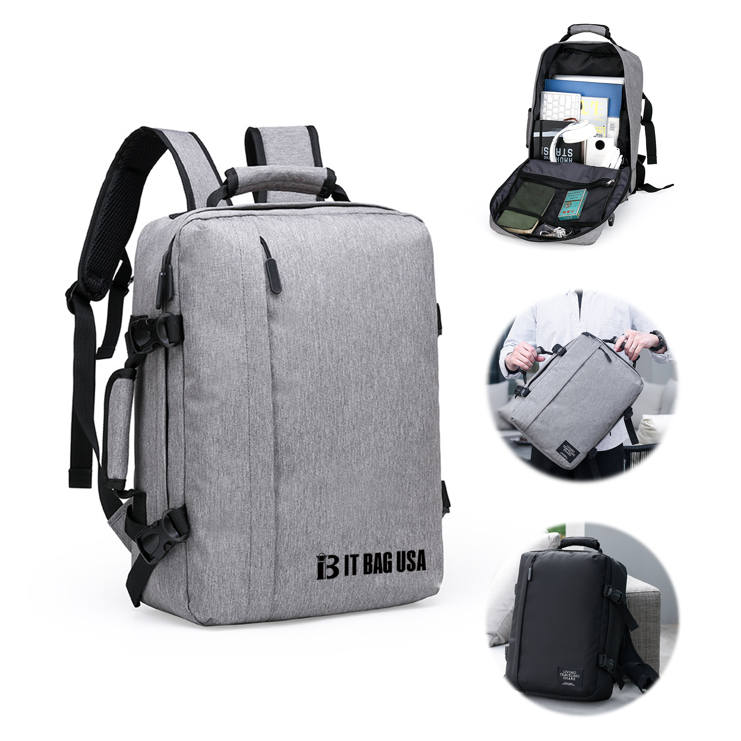 Large Capacity Convertible Multi-Functional Laptop Backpack 1