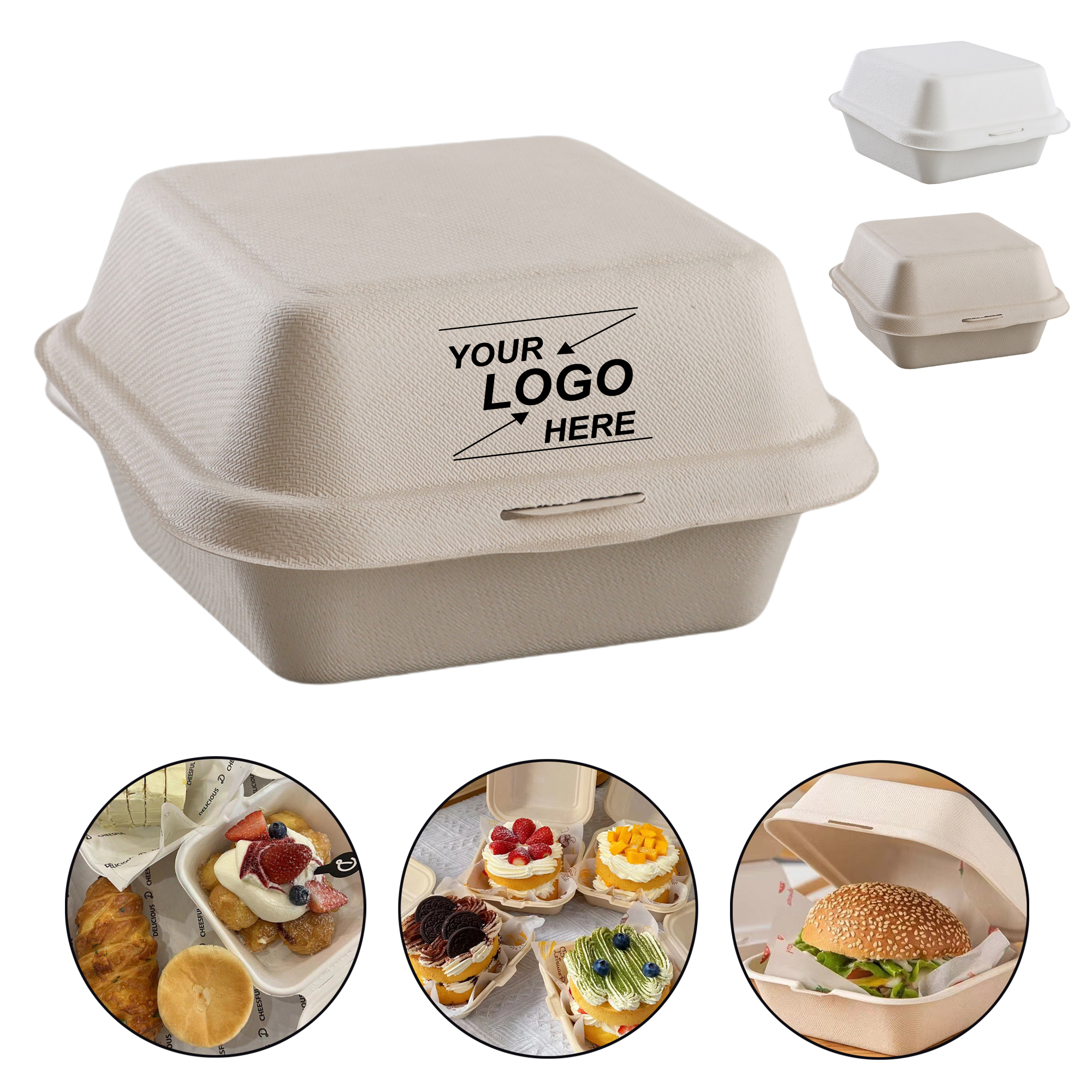 Biodegradable Burger Box - Large Capacity 4