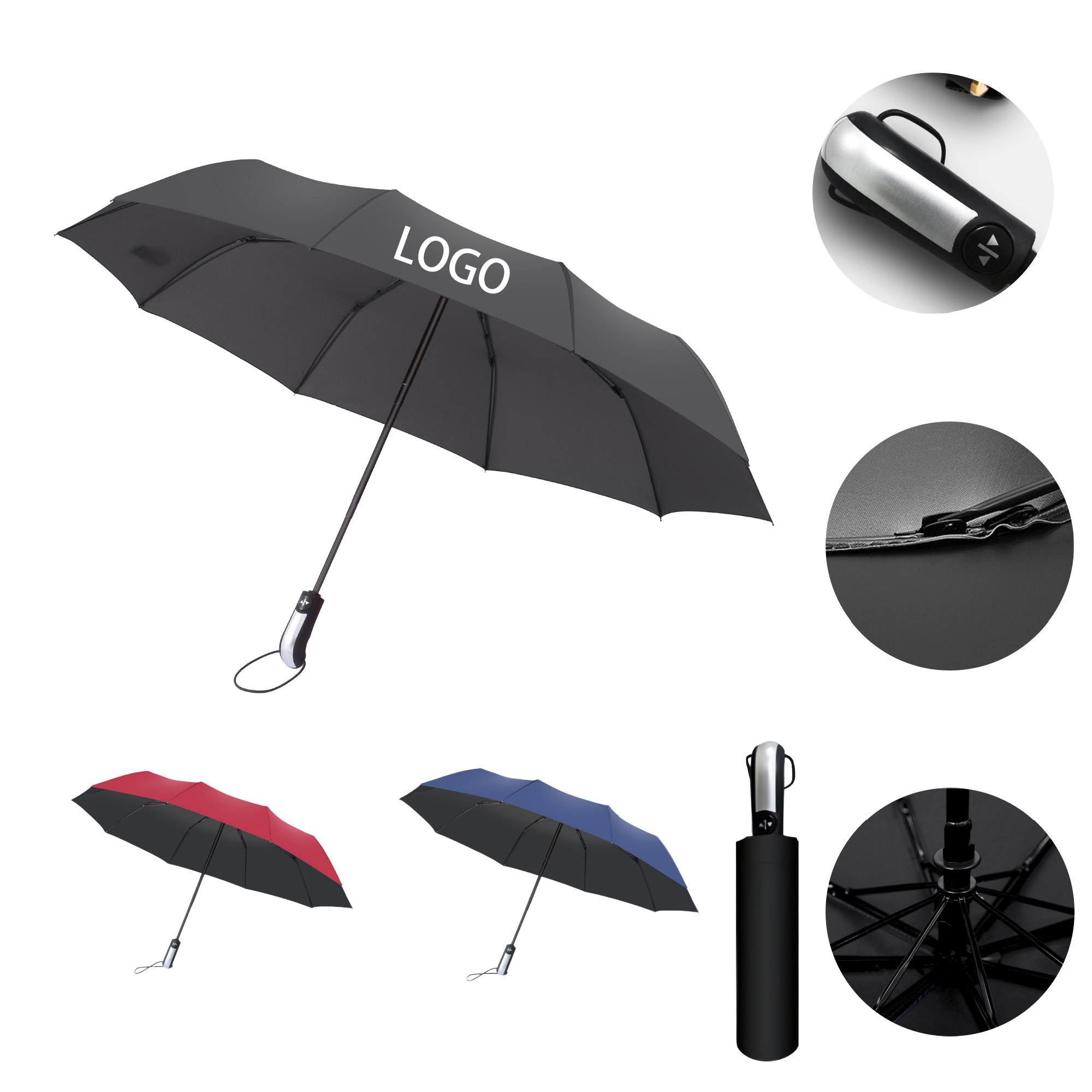 10 bone reinforced folding parasol 2