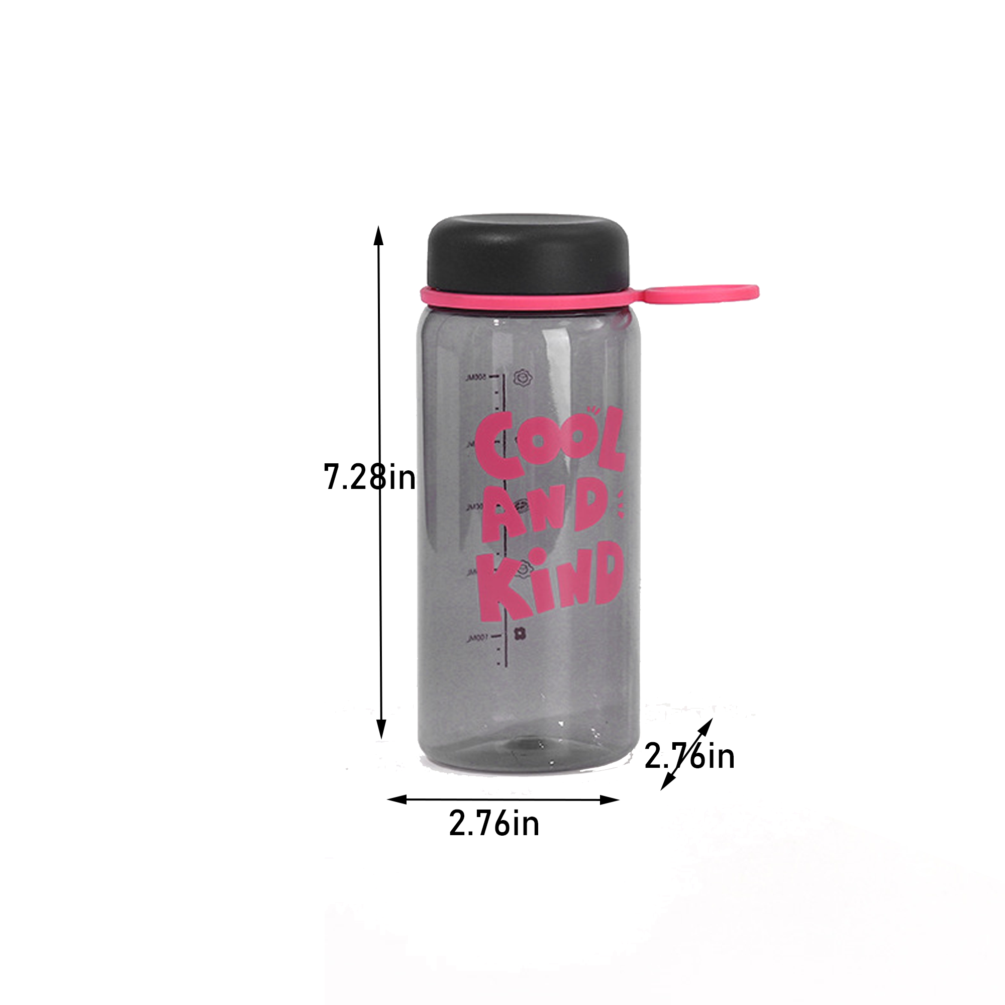20oz Transparent Plastic Water Bottle Portable Rope Cup 3