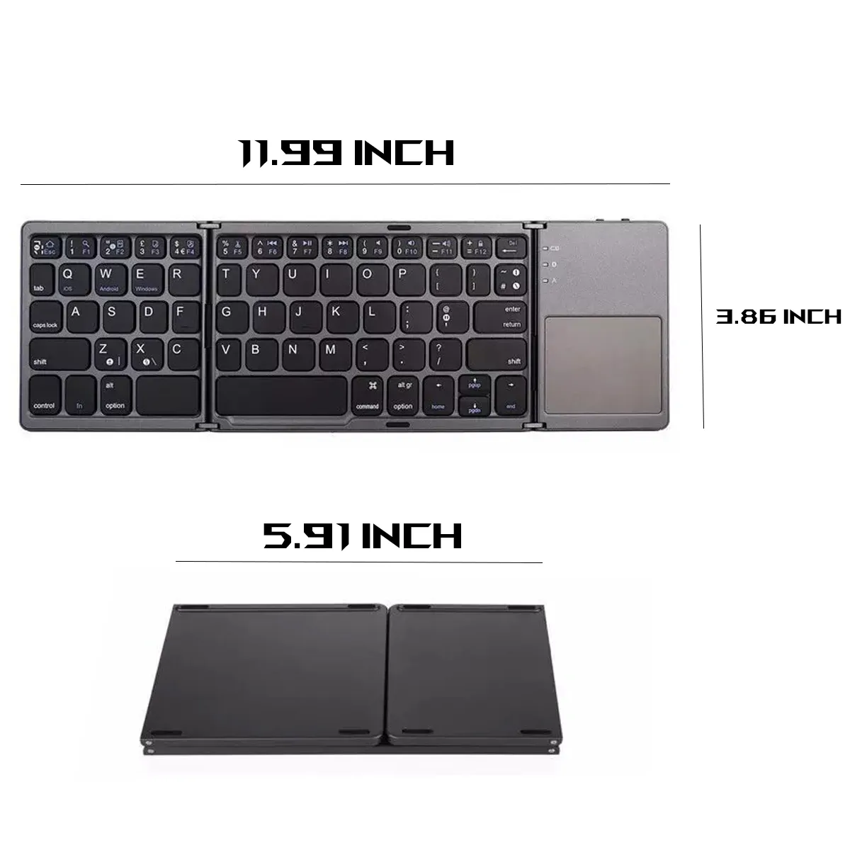 Foldable Bluetooth Keyboard with Touchpad Rechargeable 6