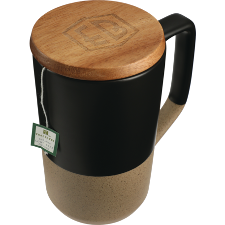 Tahoe Tea & Coffee Ceramic Mug with Wood Lid 16oz 90
