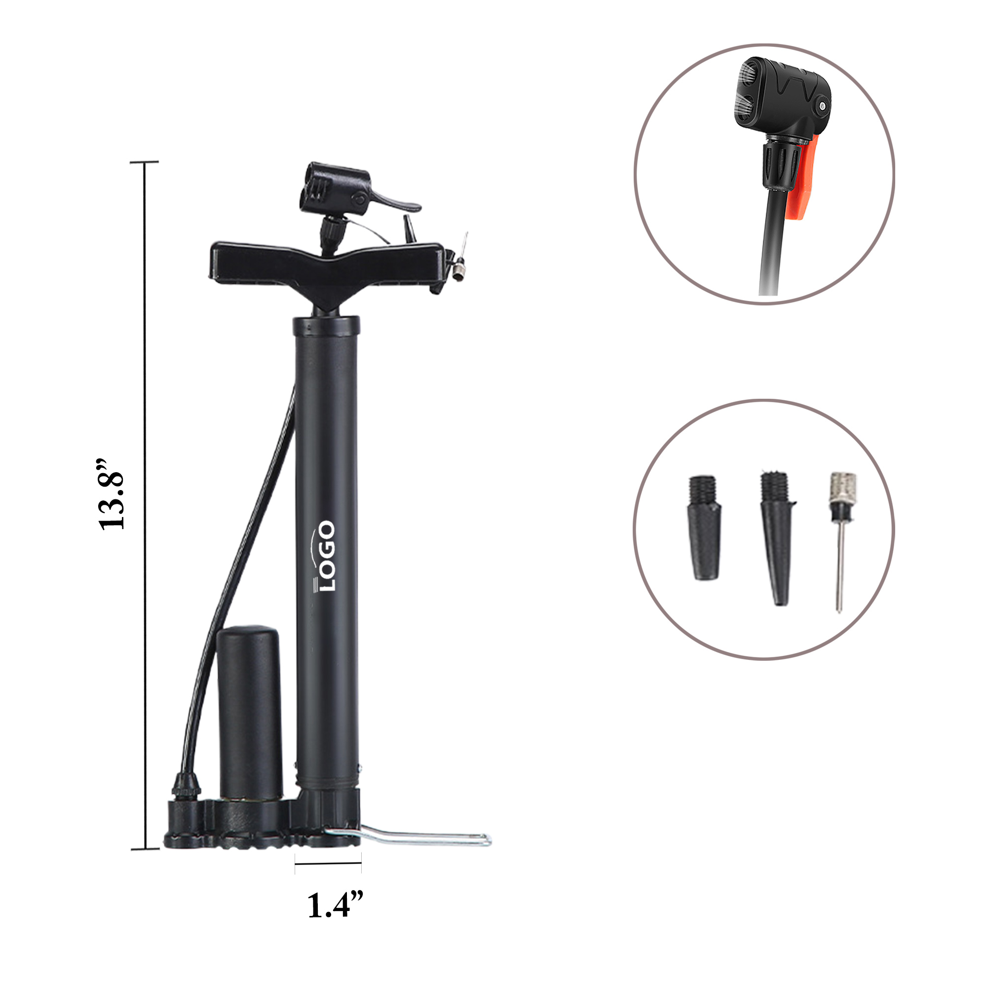 MOQ50 High Pressure Multi-Use Bike Ball Pump 4
