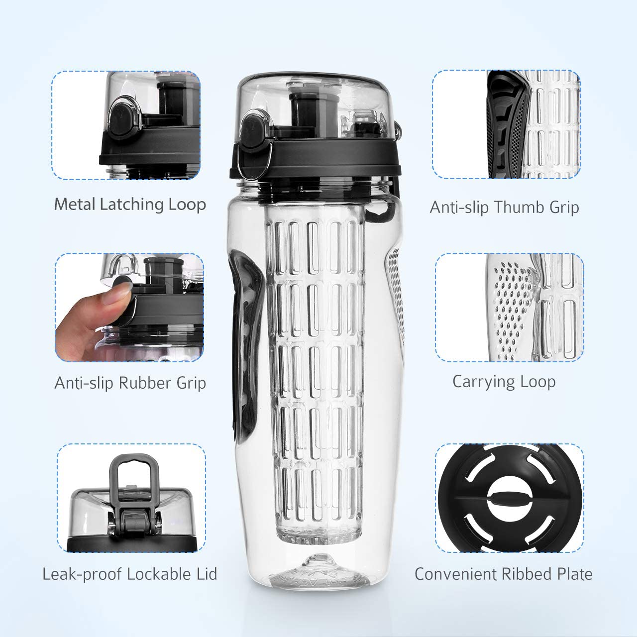 32 OZ Sport Fruit Infuser Water Bottle 6