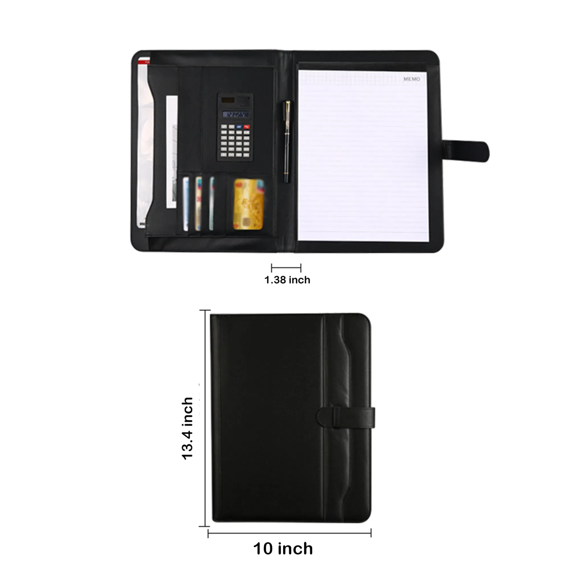 MOQ 5 A4 PU Leather Business Folder with Calculator and Note 3