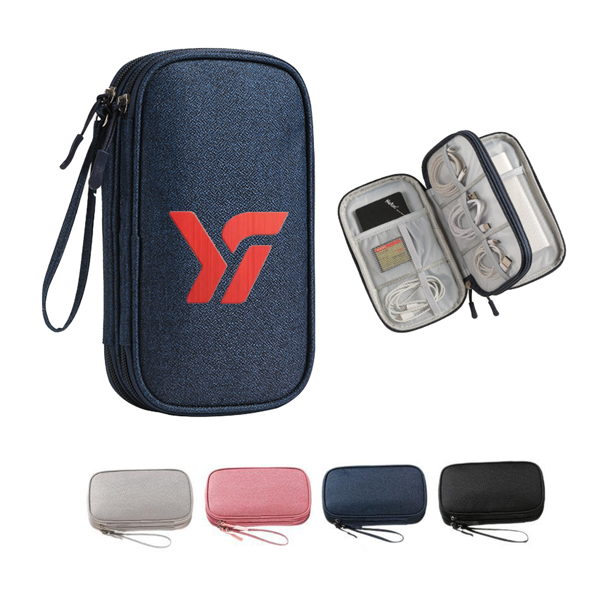 Portable Double-Layer Organizer Case for Electronic Accessories 2