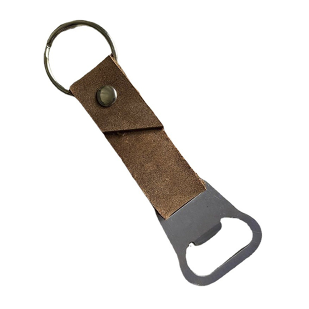 Metal Bottle Opener With Leather Holder 5