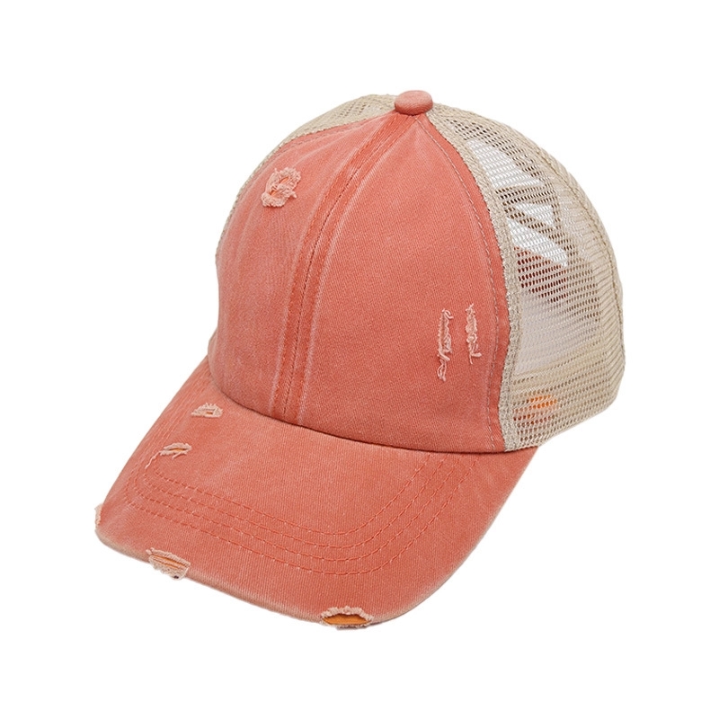 Ladies Vintage Crisscross Ponytail Mesh Baseball Cap 3
