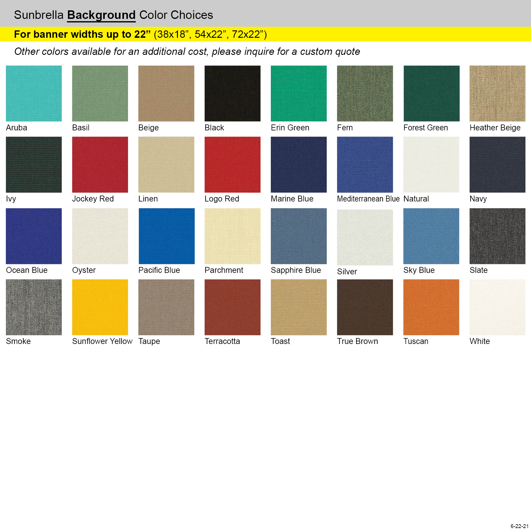 38" x 18" Custom Sunbrella™ Avenue Banner-3 Color Imprint 4